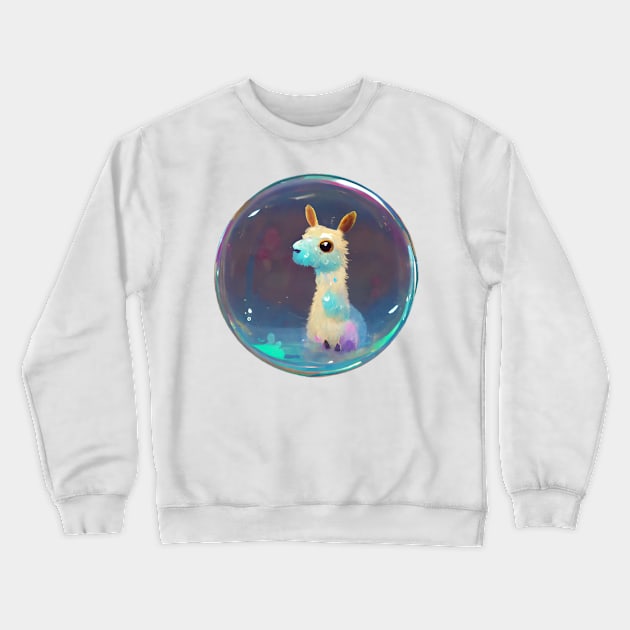 Cute llama in a bubble Crewneck Sweatshirt by Starbuck1992